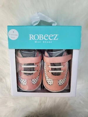 Robeez Mini Shoez Niñas Katie`s Kicks Rosa 6-9 Meses Nuevo en Caja HB-6 Foto 1 de 2