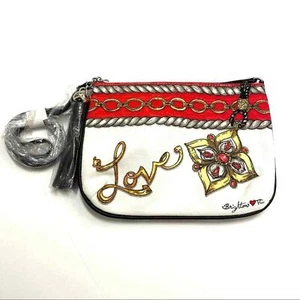 Brighton Love weiß Canvas Glitzer Grab & Go Tasche Clutch Tasche mit Umhängegurt - Bild 1 von 9