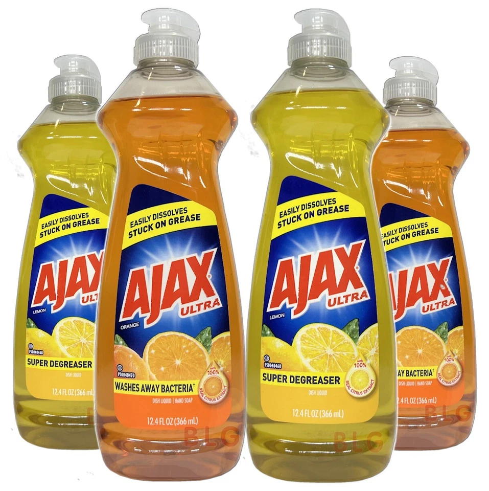 Ajax LEMON ORANGE Bundle Ultra Dish Washing Detergent Liquid Soap 12.4oz 4-Pack - Image 1 of 1