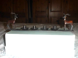 Wood and metal Deer Candle stick holder - Picture 1 of 3