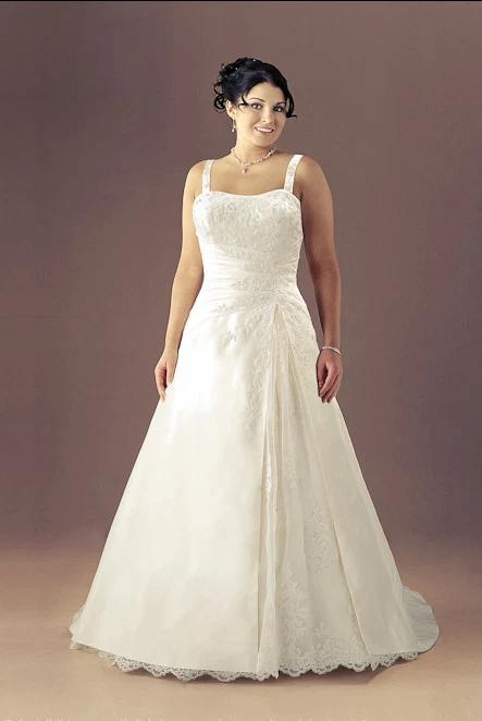 HBH Brautmode I CURVY Brautkleid A-Linie bestick Carmen Elfenbein Gr.48-56 - Bild 1 von 1