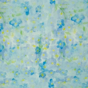0,5m Viskosewebware Garden by Anette Kithier, blau, 100252 (16,60 EUR/m) - Bild 1 von 3