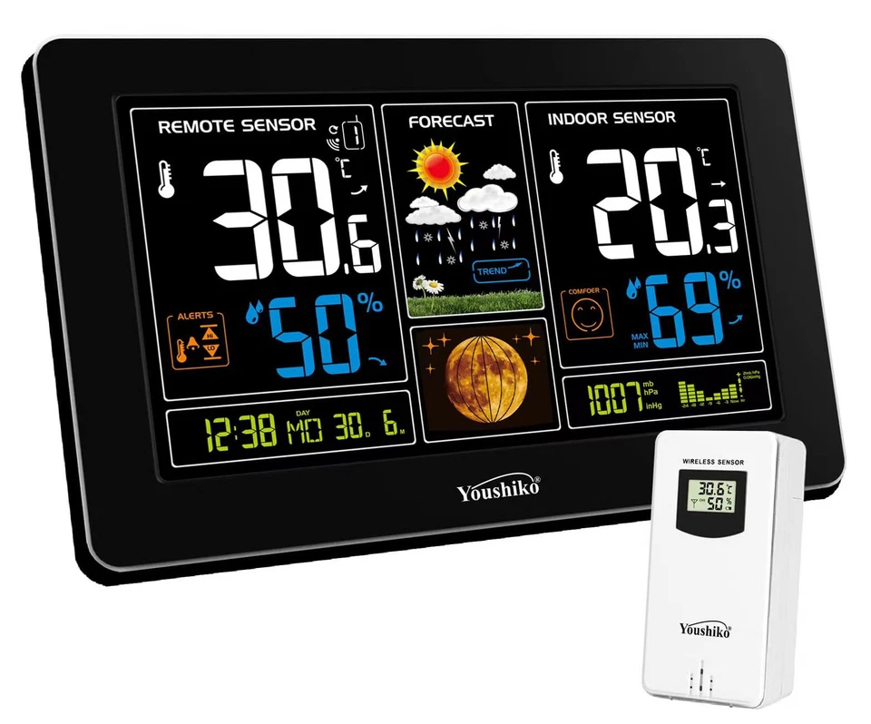Weather Station with MSF Radio Control Clock ( UK Version ) indoor / outdoor