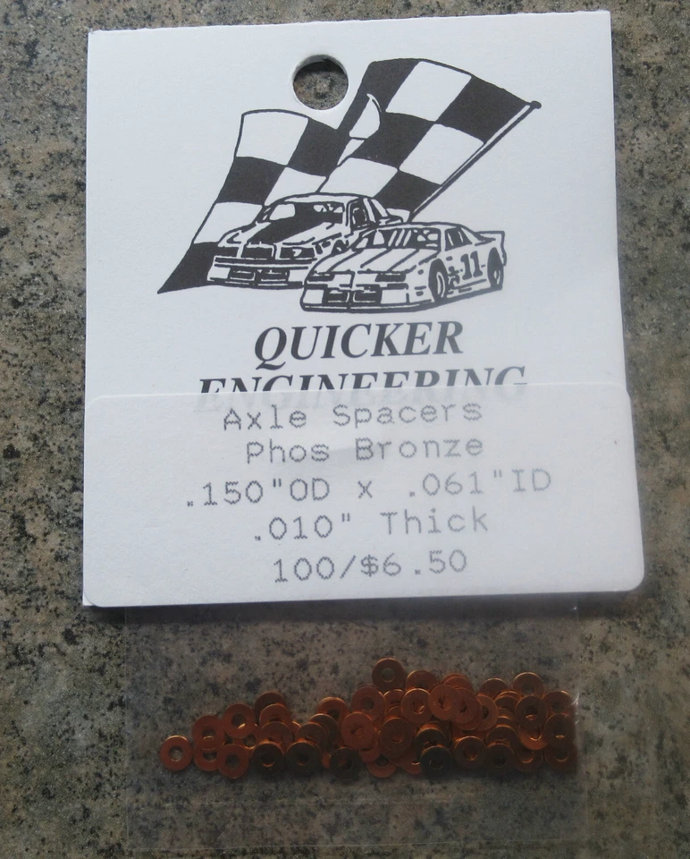 PAQUETE INGENIERÍA MÁS RÁPIDA "NUEVO" ESPACIADORES DE EJE PHOS BRONCE .010" (100) Foto 1 de 1