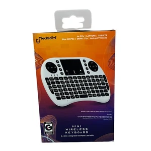 White Mini Wireless Keyboard for Android or PC Media Remote Gaming Xbox 360 PS3 - Picture 1 of 2