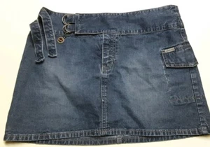 Billabong Women's Denim Skirt Size 9 Cute Zip Buckles #PS3 - Picture 1 of 4