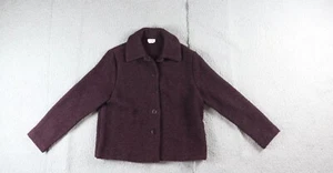 Chaqueta con hebilla Eileen Fisher para mujer pequeña mezcla de lana cuadrada púrpura EE. UU. - Imagen 1 de 8