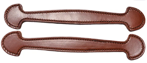 Set of 2 Brown double and stitched Leather Steamer trunk handles #102BRN Cover