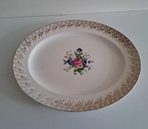 Midwinter Stylecraft Oval Plate Vintage Frestolan Regina Sask 22kt Gold 36x29cm - Picture 1 of 21