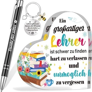 Lehrer Geschenk Abschied, Lehrer Herzförmiges Acryl Heimat Dekoration, Danke ... - Bild 1 von 10