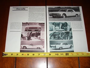 1964 LINCOLN CONTINENTAL - ORIGINAL VINTAGE ARTICLE - Picture 1 of 3
