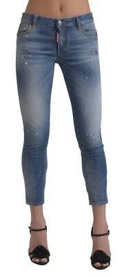 DSQUARED2 Jeans Blue Mid Waist Cropped Twiggy Denim Trouser IT38/US4/XS 620usd - Image 1 of 4