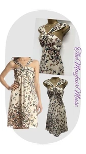 Ted Baker UK10 US6 EU38 Y2K Butterfly Print Satin Halter short Dress TB 2 - Picture 1 of 14