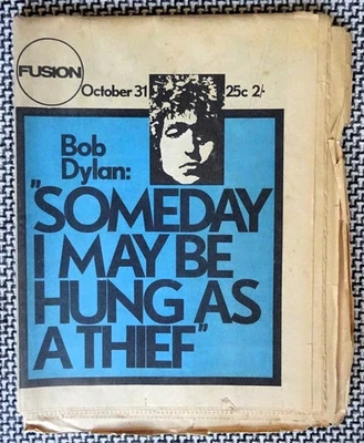 Fusion. Vintage Music Magazine. 31st October 1969 Bob Dylan Rare! - Image 1 of 4