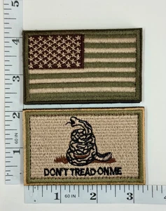 Embroidered 2-Patch Set - USA - Don’t Tread On Me - Military - Flag - Morale - Picture 1 of 1