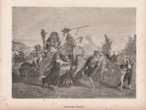 c1870 Neapolitanisches Winzerfest Neapel Weinfest Fest Napoli Original-Holzstich - Picture 1 of 1
