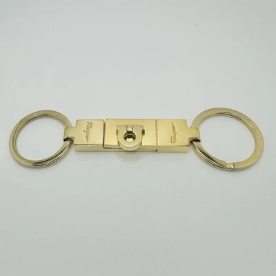 Salvatore Ferragamo Gancini Gold Tone Key Ring Detachable - Image 1 of 4