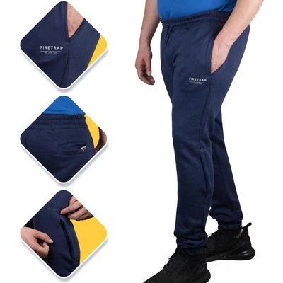 Pantalones de chándal para hombre Pantalones de chándal de vellón Firetrap Joggers Bolsillos con cremallera Pantalones de gimnasio Foto 1 de 4