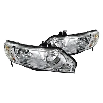 Spec-D OEM Replacement Headlights Honda Civic Sedan (06-11) Euro Style - Chrome - Image 1 of 4