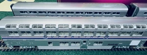 O Scale MTH 20-6537 Amtrak 5-Stripe Phase IV 4-Car 70’ Superliner II Set - Picture 1 of 8