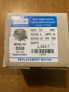 Fasco D558 115v 6w Bearing Fan Motor New In Box NOS S88-044 - Picture 1 of 5