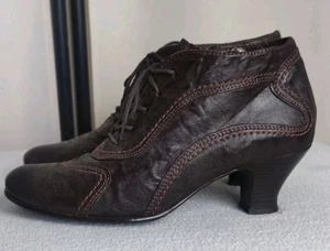 GABOR BURDINO STIEFELETTEN 4,5 DAMEN BRAUN LEDER SCHNÜRER DETAILLIERTE NÄHTE - Bild 1 von 8