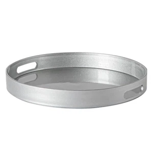 Rund Serviertablett Hochzeit Essen Lebensmittel Getränke-Service 33cm Silber - Bild 1 von 4