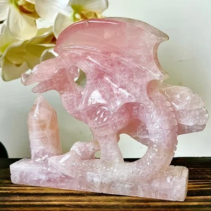 2.51LB Natural pink crystal quartz products, hand carved crystal spiritual ornam - Picture 1 of 16