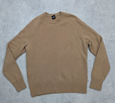 Hugo Boss Jumper Mens M Brown Pullover 100% Cashmere Smart Knit Preppy Lolive - Image 1 of 4