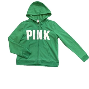 Victoria Secret PINK Womens Full Zip Hoodie Long Sleeve Size XL NEW w/TAGS Green - Picture 1 of 19