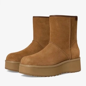 UGG Cityfunc CHESTNUT halbhohe Damenstiefel eckige Zehen Plateau neu Größe 9 - Bild 1 von 16