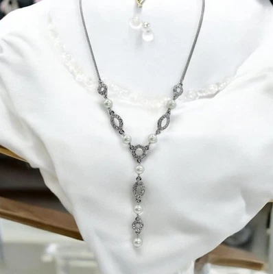 Givenchy Faux Pearl & Crystal Y-Drop Necklace - Image 1 of 4