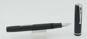 Pluma Estilográfica Esterbrook Dollar Delgada Negra y Croma - 1551 Dura-Cromo Plumín - Años 30 - Imagen 1 de 6