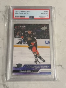 Young Guns Leo Carlsson 2023-24 Upper Deck PSA 10 - Imagen 1 de 1