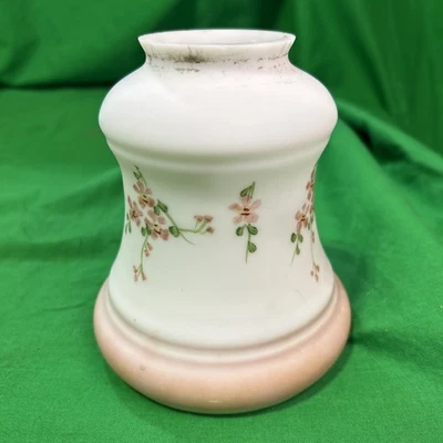 Art Deco, tom claro de vidro pintado floral vitoriano, em relevo e fosco - Imagem 1 de 4