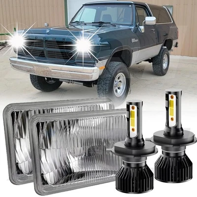 5x7" 7x6" LED Headlight Hi-Lo Beam Fit For Dodge Ramcharger 1981-1993 Foto 1 de 4