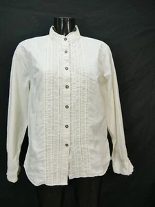 Gr.48 Trachtenbluse creme Bluse für Dirndl Distler Baumwolle mit Spitze - Bild 1 von 4