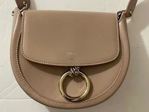 Borsa a tracolla Chloe Arlene in pelle tortora oro - Foto 1 di 12