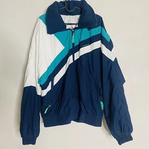Sunice Jacket M blue green Lightweight Golf Coat Mens colorblock vtg 80s - Picture 1 of 14