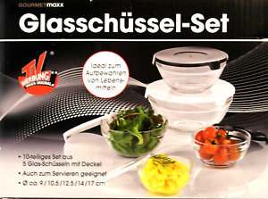 10teiliges Glasschüssel-Set GOURMETmaxx Deckel Servierschüsseln Salatschüsseln!!