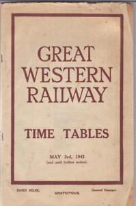 GREAT WESTERN RAILWAY TIMETABLE BOOK MAY 1943