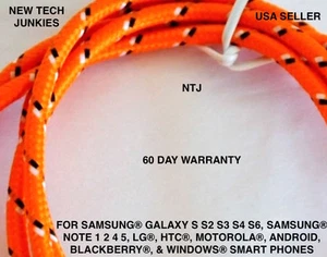10ft LONG Braided Micro USB power cord Charger Cable for samsung s3 s4 s6 s6+ s7 - Picture 1 of 27