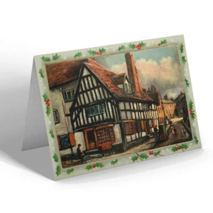 CHRISTMAS CARD Vintage Staffordshire - Old House Victoria Street, Wolverhampton - Picture 1 of 1