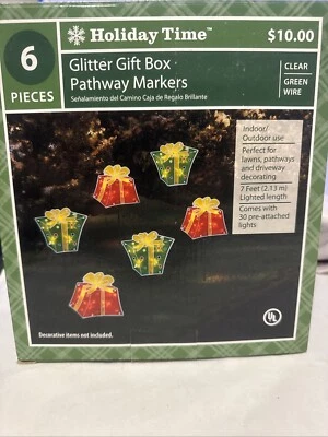 Marcadores de camino de caja de regalo brillo de vacaciones nuevos Foto 1 de 2