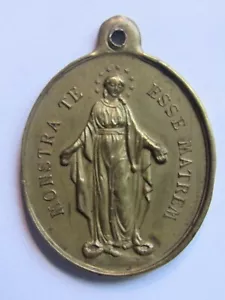 07H20 Ancienne Médaille Religieuse Bronze 19ème Vierge Marie - Photo 1 sur 2