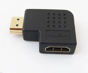 1pc 19pin HDMI Male to Female M/F Right Angle 90D Gold Plated Adapter Converter - Picture 1 of 5