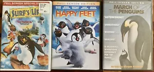 3 DVD Lot: Surfs Up & March of the Penguins, NIB - Happy Feet, EUC - MSRP $45 - Picture 1 of 10