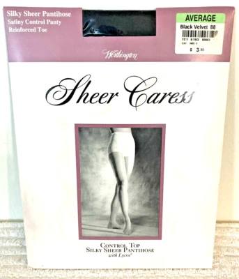 Pantimedias Worthington Negro Terciopelo 88 Talla Promedio Transparente Control de Caricias Top NUEVO Foto 1 de 4