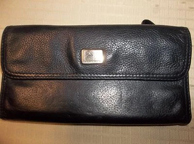 LIZ CLAIBORNE Negro BI PLEGABLE ORGANIZADOR CARTERA Bolsillo Libro Cartera  Foto 1 de 4