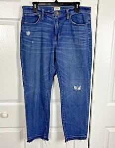 Size 31 With 11" Rise J Crew Womens Blue Distressed Jeans And Hem - Picture 1 of 13